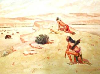 Untitled (Native Americans Watching Buffalo Herd)