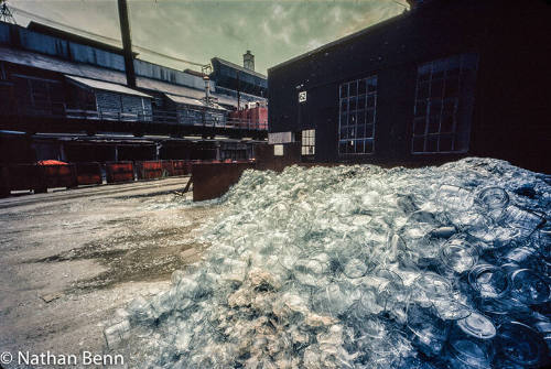 Mounds of broken and discarded glass,Corning Glass Works from FLX Kodachrome Series