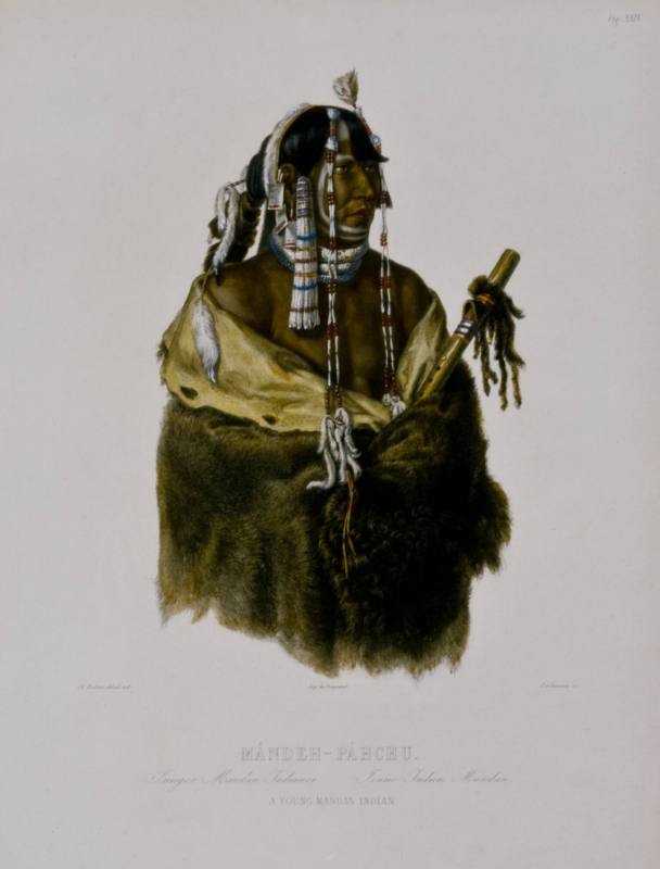 Mandeh-Pahchu.  A Young Mandan Indian