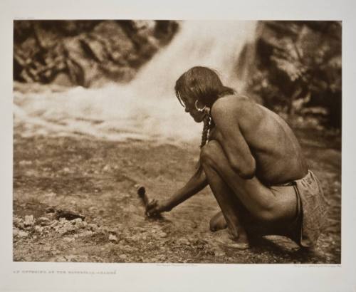 An Offering at the Waterfall--Nambe The North American Indian, Portfolio 17, plate 599