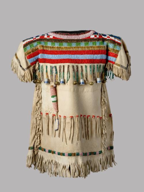 Child's Hide and Beaded Dress (with Coolidge / Dawes Campaign Thimbles)