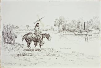 Curley Reaches the Far West with the Story of the Custer Fight